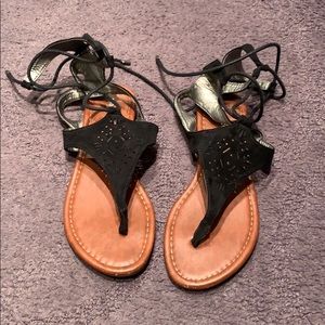 Black gladiator sandals